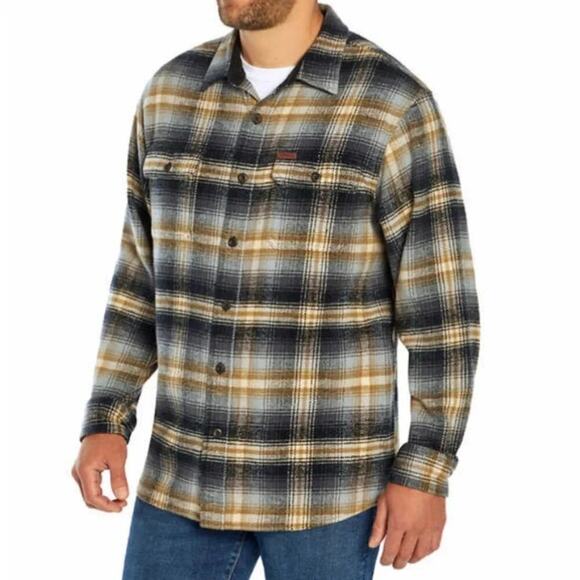 Orvis Men's Flannel Button down Shirt Side Seam Pockets Size XXL NWT - Picture 2 of 5